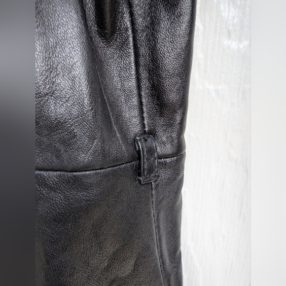 INC International Concepts Black Leather Jacket Coat Women's Size Small - Picture 5 of 6